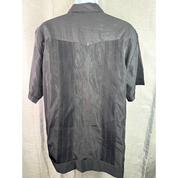 El Norteño Western Wear Men's Short Sleeve Button Down Shirt Size XXL Black NWT - Picture 5 of 8